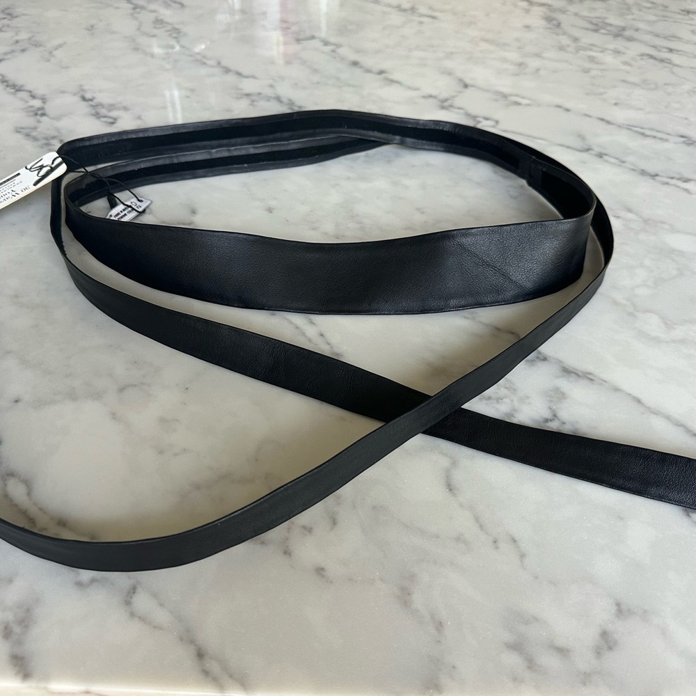 ADA Black Midi Wrap Leather Belt